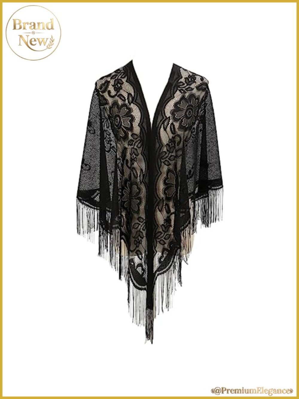 Womens Nylon Triangle Shawl Wrap Breathable Tassel Scarf